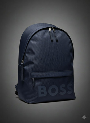 Hugo BOSS Pixel Backpack Navy Blue Ripstop Laptop Sleeve 17'' NWT Designer Bag