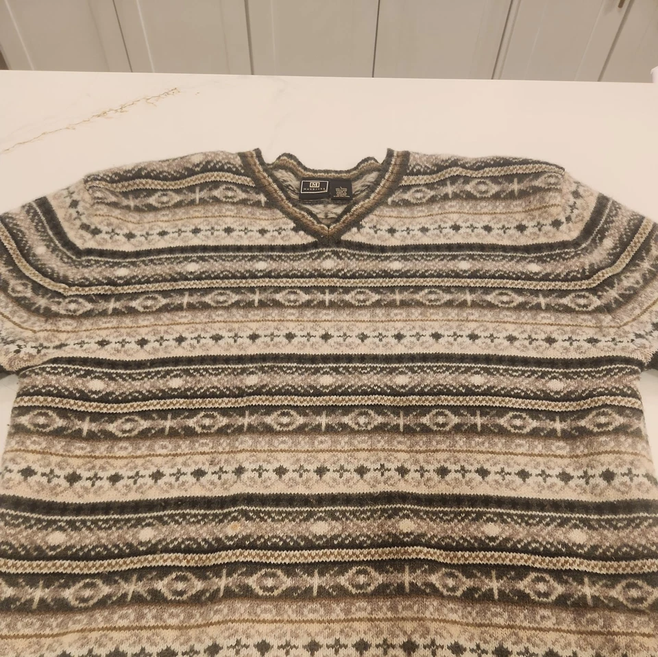 Винтажный женский свитер Maurices большой шерстяной лыжный свитер скандинавский 90-е  - Изображение 3 из 4