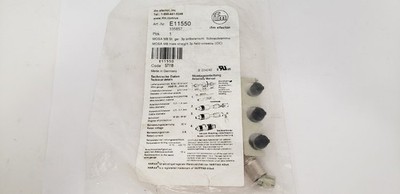 IFM EFECTOR E11550 CONNECTOR, 3-PIN M8 MALE IDC ATTACHABLE, NIB
