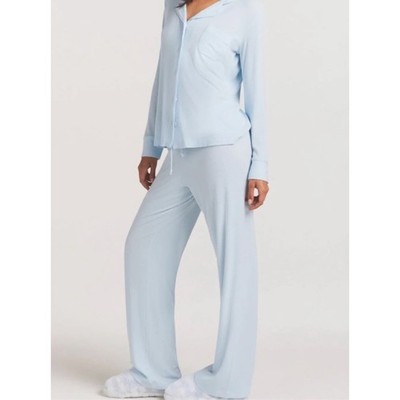 Skims Soft Lounge Modal Sleep Set Frost Blue Sz XXS Lounge Cozy