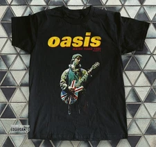 Oasis Noel - Gallagher Maine Road 1996 Concert Night 2 Black T-shirt Size S-5XL