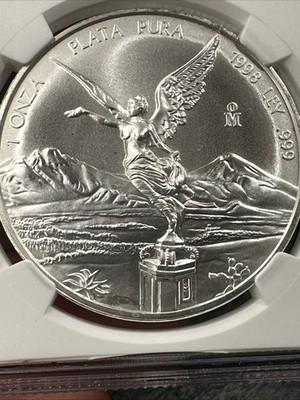 Complete 1982-2024 Mexico Silver Libertad Set Dansco NGC 1998 MS68