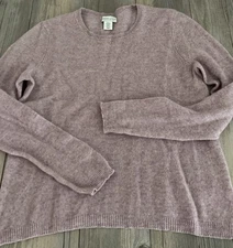 Adrienne Vittadini Women’s 100% 2 Ply Cashmere Sweater Mauve XL