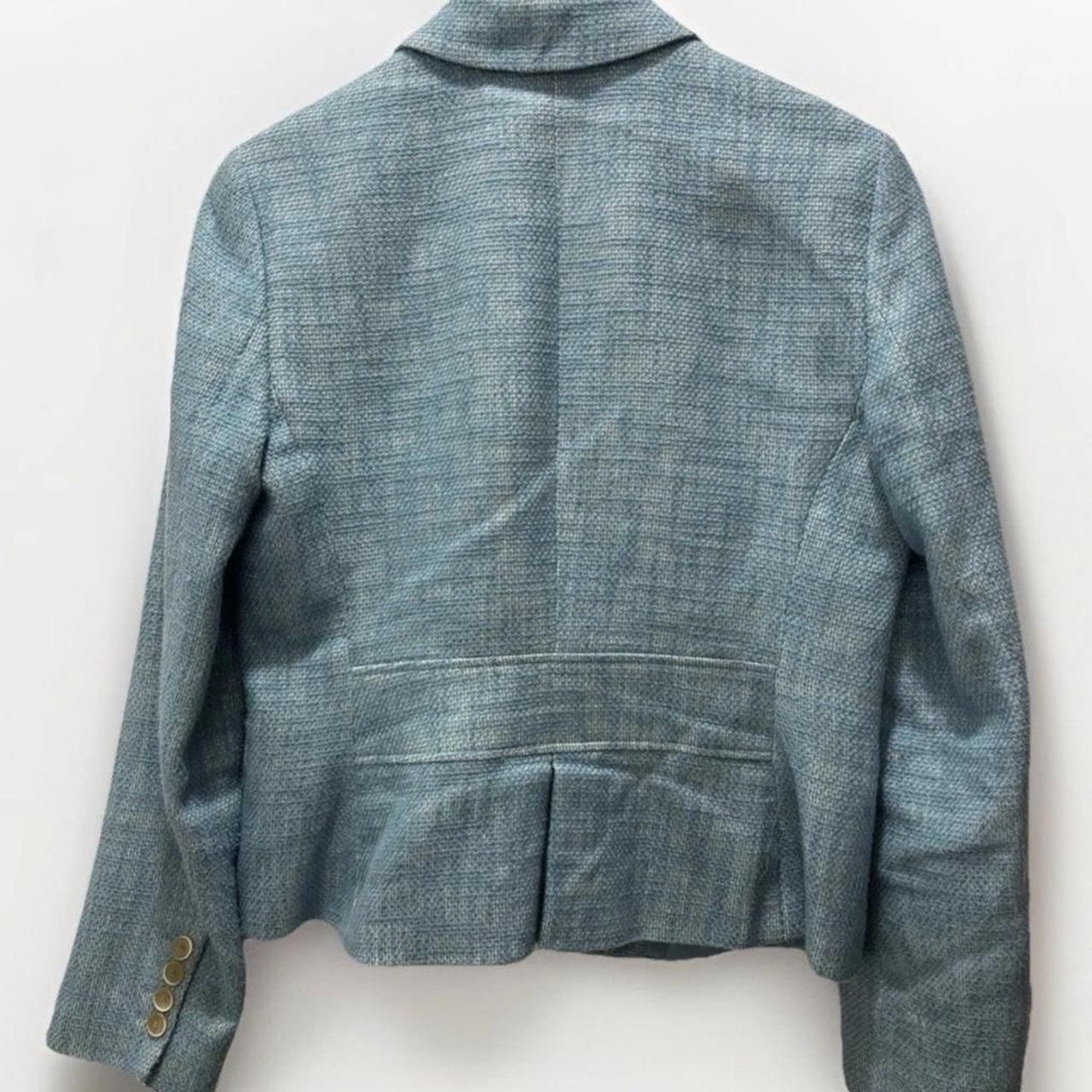 TALBOTS Light Blue Tweed Blazer Jacket Size 6 Lin… - image 7