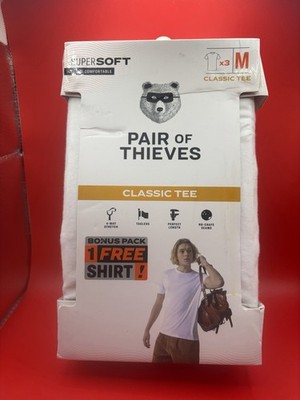 Pair of Thieves Men's Classic tee Crewneck Tees 3pk  White Medium New in Package