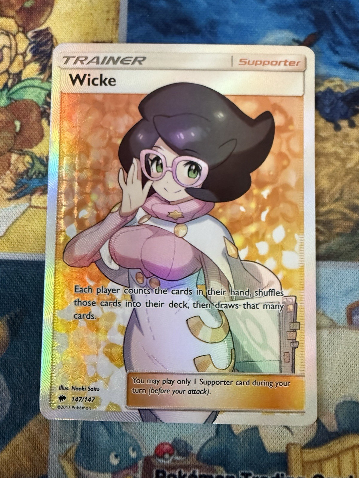 2017 Pokemon Sun & Moon Burning Shadows Wicke #147/147 NM CLEAN