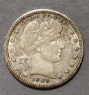1909 Barber Quarter Pleasing VF.
