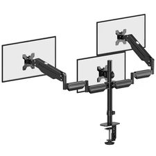Triple Monitor Desk Mount, 17-32" LCD, 22lb Load, Swivel, Tilt, Rotation Kit