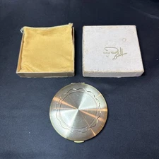 Vintage Zell Fifth Avenue Detailed Gold Makeup Powder Compact Beauty Vanity