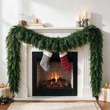 9FT Christmas Cedar Garland,Real Touch Soft Greenery 9FT, Green