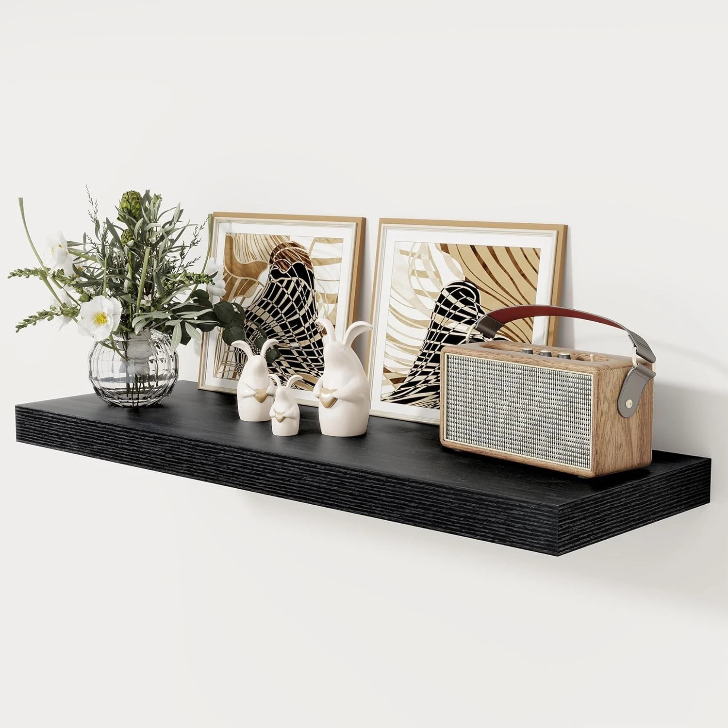 Black Floating Shelves 36 Inch Long 12 Inch Deep Floating Shelves Wall