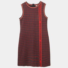 Dolce Gabbana Navy BlueRed Plaid Jersey Dress 910Yrs
