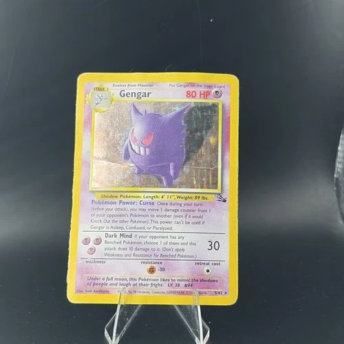 Gengar 5/62 Fossil Holo DAMAGED PSA 1 candidate