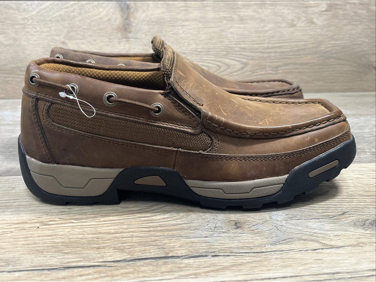 DAN POST Leather Work Moccasin Toe Shoes Men 7 M Oxford 