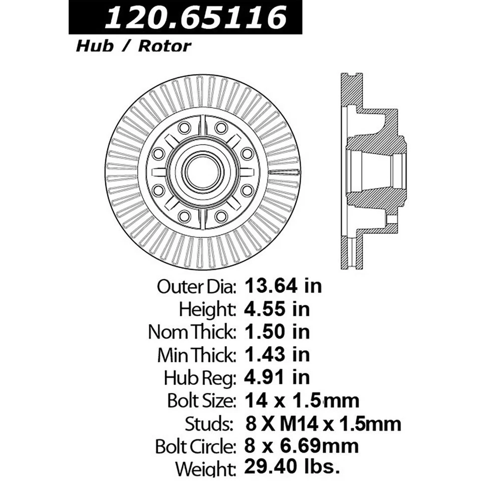 Conjunto de rotor y buje de freno de disco delantero para Ford F-350 Super Duty 2005-2006 Foto 4 de 4