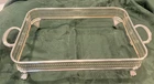 Vintage Silver Plate Footed Casserole Dish Caddy  for Pyrex 13" by 9"