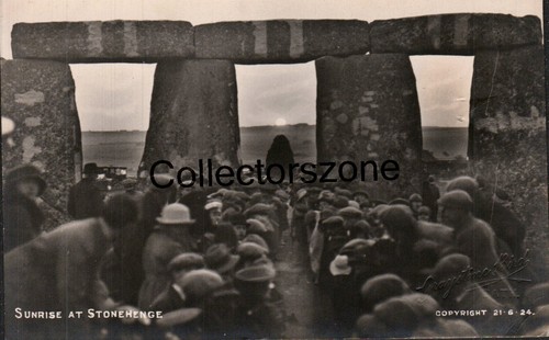 1924 Stonehenge Sommersonnenwende Sonnenaufgang Echtfoto Postkarte