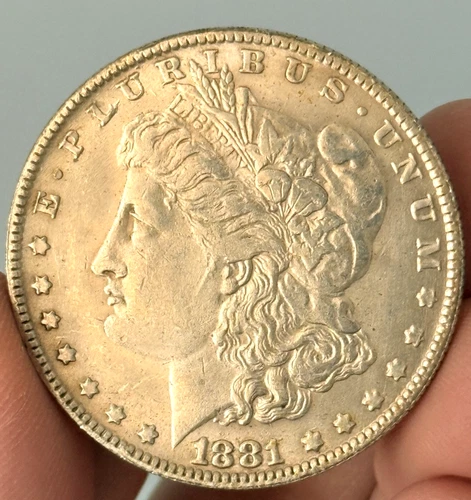 1881 S Morgan Silver Dollar VF Very Fine 90% Silver US $1 Coin! Light Tone!