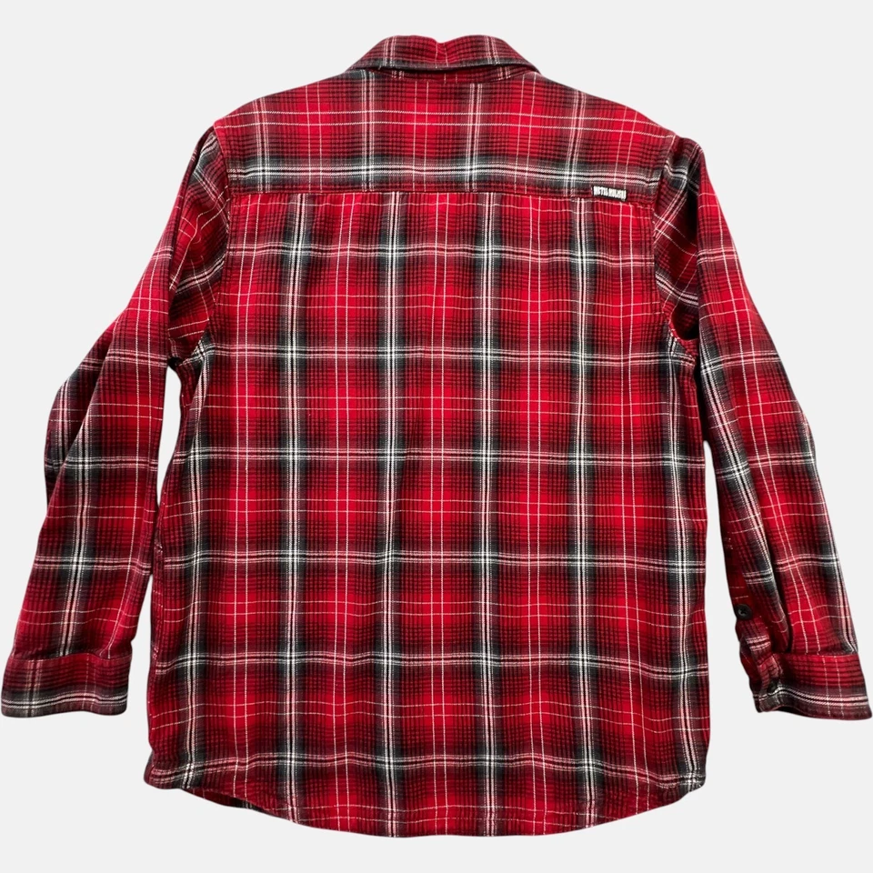 Camisa a Cuadros Mulisha Metal Niños XL Roja Negra A Cuadros Abotonada Manga Larga Grunge Foto 4 de 4