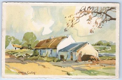 #ad Vintage Postcard Typical Irish Homestead Maurice C Wilks Art $14.49