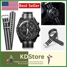 20MM Silicone Rubber Watch Strap for Omega X Swatch Moonswatch Speedmaster Qu...