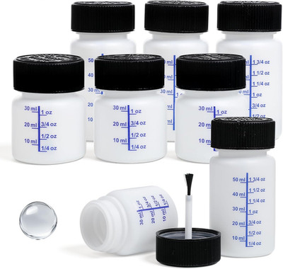 6 Pack 1&2 Oz Touch up Paint Container with Brush and Lid, Empty Paint Touch up