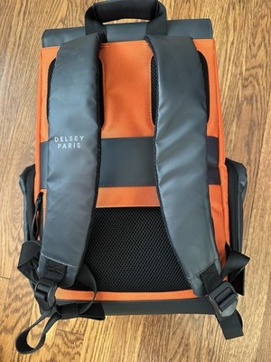 Delsey Paris Orange & Black Security Backpack | eBay display picture 1