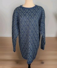 Vintage Paul Harris Mohair Sweater Wool Geometric Tunic Oversized Pullover Large