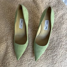Jimmy Choo Women’s Love 85 Suede Pumps – Aqua Green – Size 40.5 / US 10 