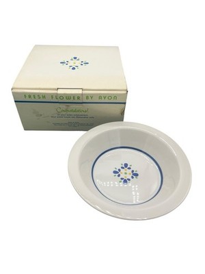 Set of 4 Fresh Flower by Avon Soup Cereal Salad Bowls 7'' New in Box 1987 Japan