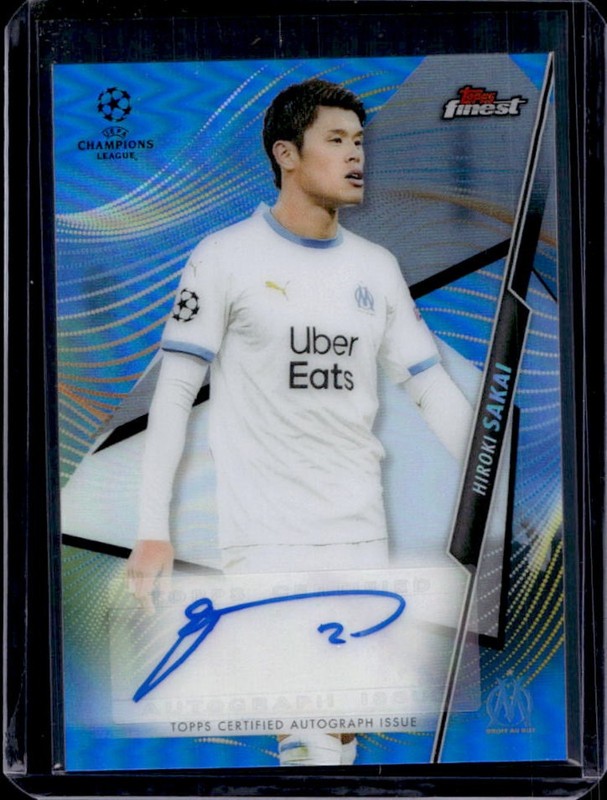 2020 Topps Finest UEFA Hiroki Sakai Auto Autograph Blue Refractor #/150