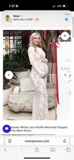 Momyknows White Lace Ruffle Mermaid Elegant Maternity Maxi Dress
