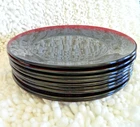 9 Vintage 9" Dinner Plates Anchor Hocking Royal Ruby Red Cranberry Glass