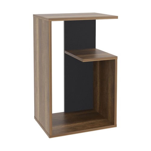 25" High 3 Tier Side Table Black White Natural Oak - Picture 20 of 117