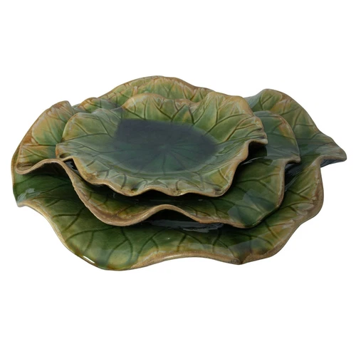 UTTERMOST 4247 ABELLA FLOWERS GLAZED FOREST GREEN CERAMIC WALL DECOR SET OF 3 - Picture 2 of 6