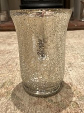 Parlane Large Candle Holder Silver Crackle Glass Effect Brand New Stunning 