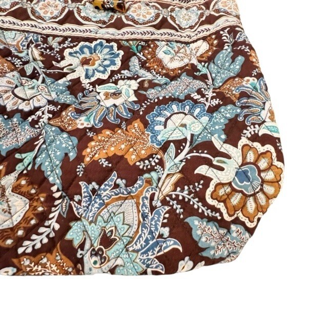 Vera Bradley Large Tote Bag Java Blue Floral Quil… - image 3