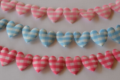BERISFORDS GEPOLSTERTES GINGHAM HERZBAND - 10 mm - 3 Farben - 2 Meter kaufen sparen 20%