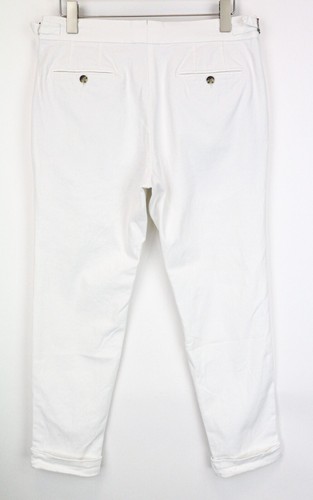SUITSUPPLY Braddon Mens Trousers UK38R Cotton Stretchy Off-White Side Adjusters - Picture 2 of 14