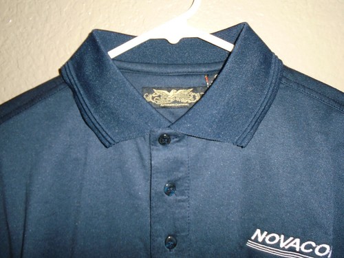 Eagle Dry Goods Navy Short Sleeve Polo Sz M Cotton Blend Logo NOVACOPY NWT - Picture 5 of 11