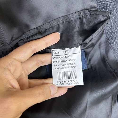 Brooks Stretch Blazer Mens 44R Dark Gray Wool Three-Button Career Suit 1 Piece - Picture 6 of 15