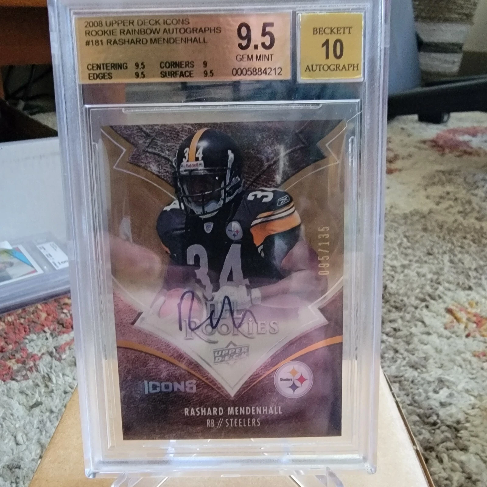 Rashard Mendenhall Upper Deck Icons #181 Autograph-Rainbow