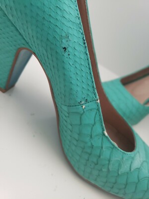 Escarpins Chelsea Crew - Taille 40 (US 7) - Turquoise à Effet Crocodile - Occasion