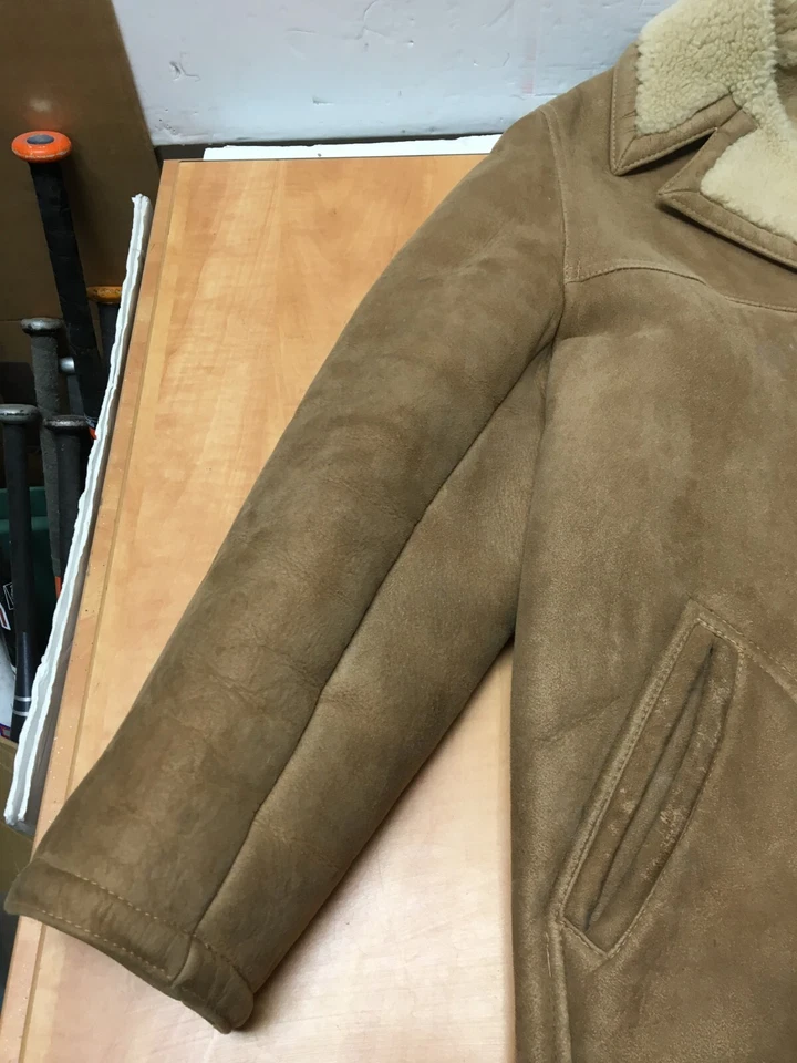 De colección SAWYER OF NAPA Piel de oveja Gamuza Cuero Lana Western Rancher Talla 40 Foto 2 de 4