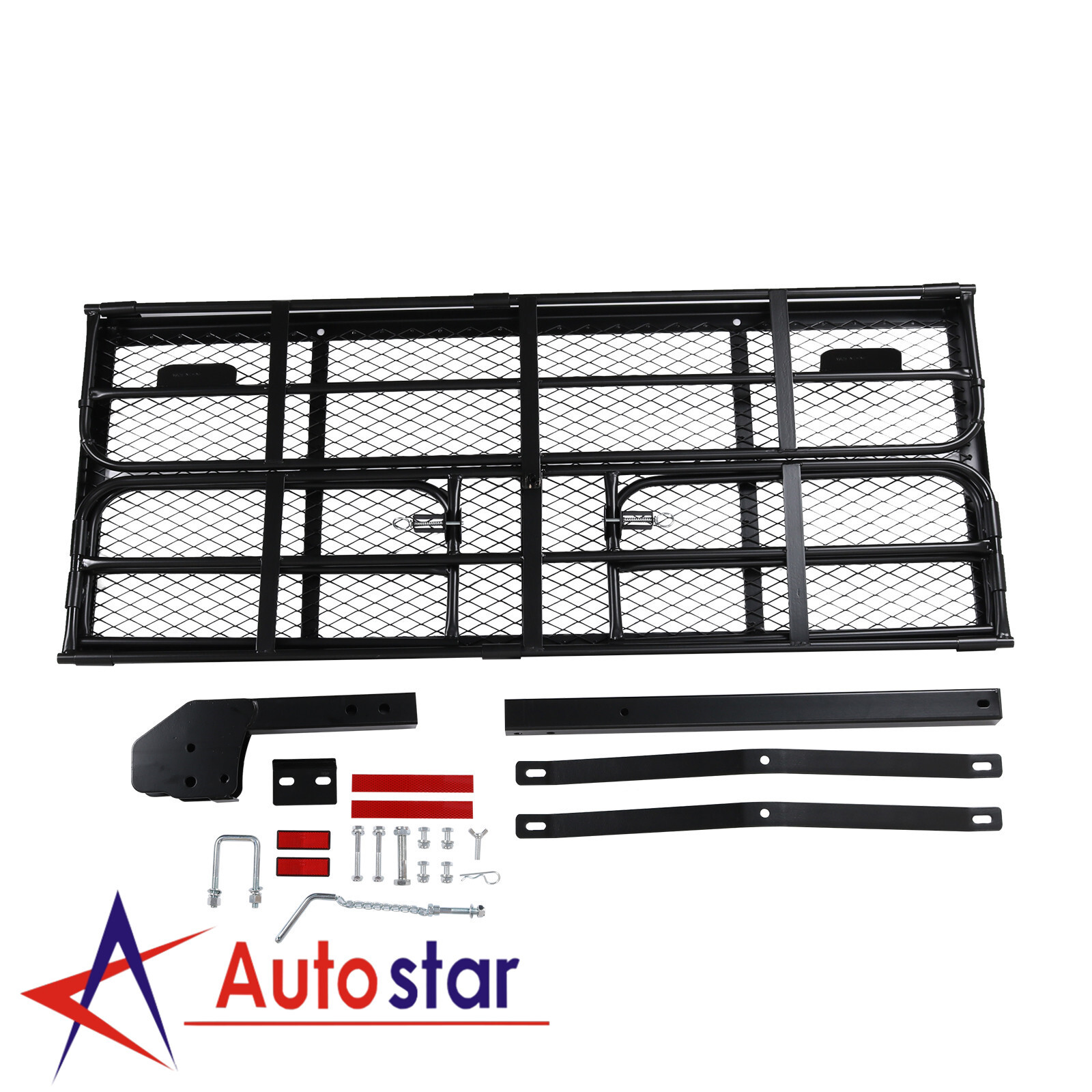 500lbs Folding Rack Cargo Basket Trailer Hitch Mount Luggage Carrier