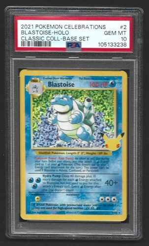 Pokemon PSA 10 GEM MINT Celebrations Blastoise 2/102 Classic Collection Holo