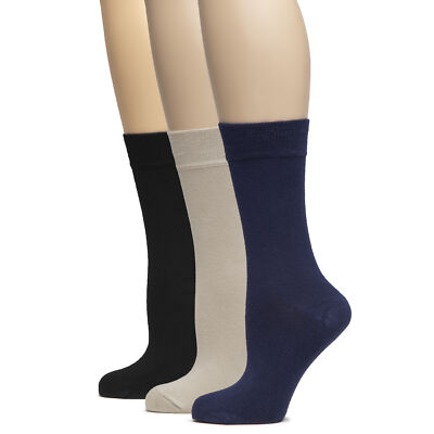 Women Bamboo Soft Seamless Dress Socks, 3 Pairs, Size: 5-8/9-11, by Hugh Ugoli