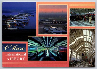 Chicago O'Hare International Airport Postcard Illinois Multiple Views