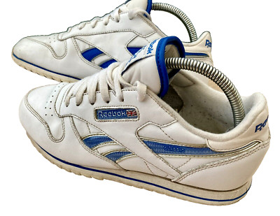 Reebok Classics weiß/glitzernd blau Flash Herren Sportschuhe UK 5,5 #059503