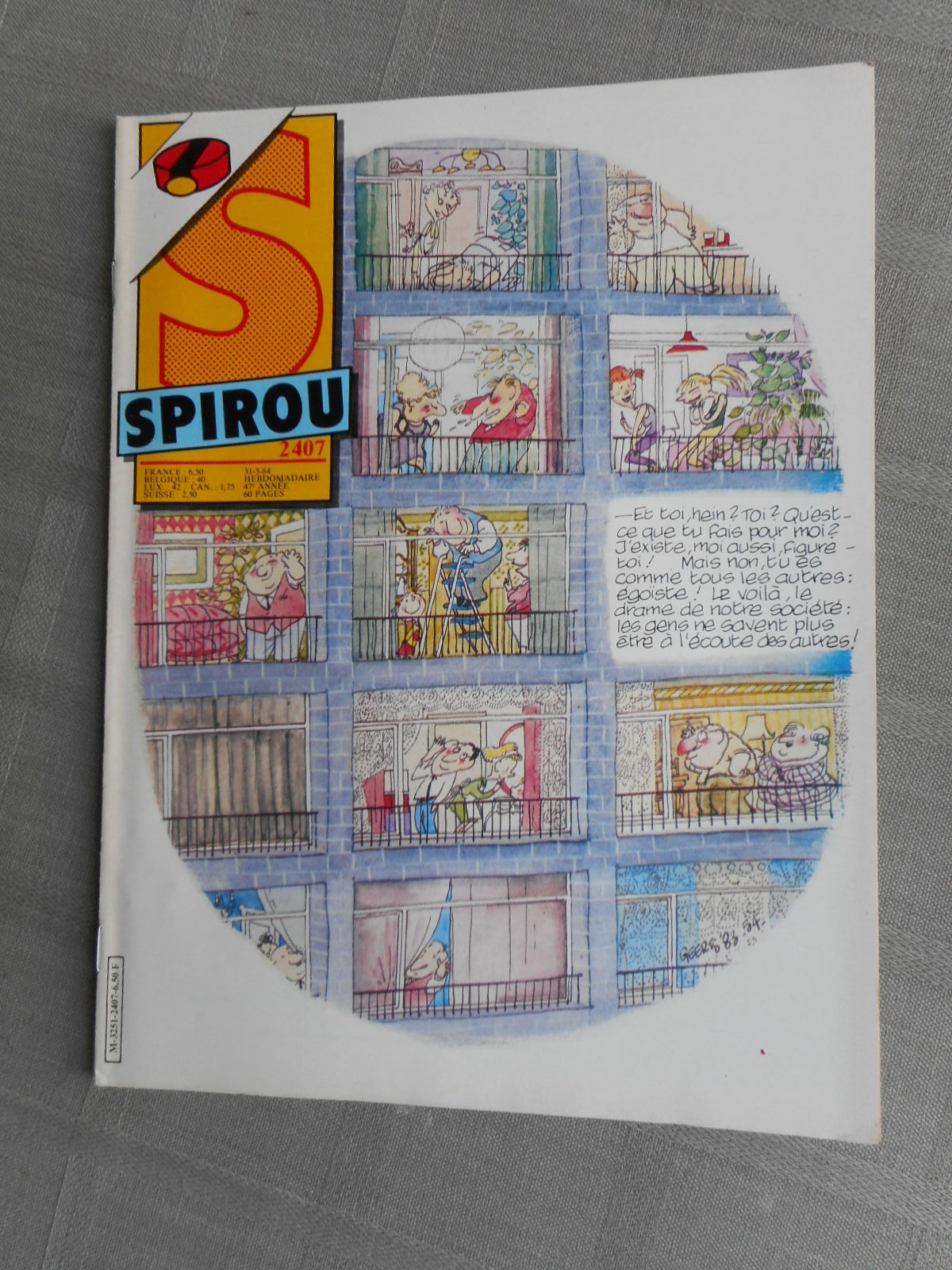 Spirou Weekly No. 2407 1984 TBE Complete
